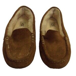 UGG Ansley Chestnut Sz. 5 Big Kids Indoor Outdoor Slippers Moccasins Girls